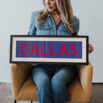 Framed Dallas Blue and Red Bus Scroll - Tejas Country Club