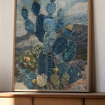 Denim Decor Prickly Pear Cactus Desert Landscape Print #1 - Tejas Country Club