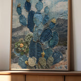 Denim Decor Prickly Pear Cactus Desert Landscape Print #1 - Tejas Country Club