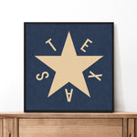 Dezavala Star Texas Flag Art Print Poster - Tejas Country Club