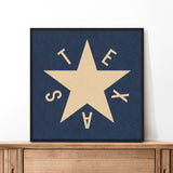 Dezavala Star Texas Flag Art Print Poster - Tejas Country Club