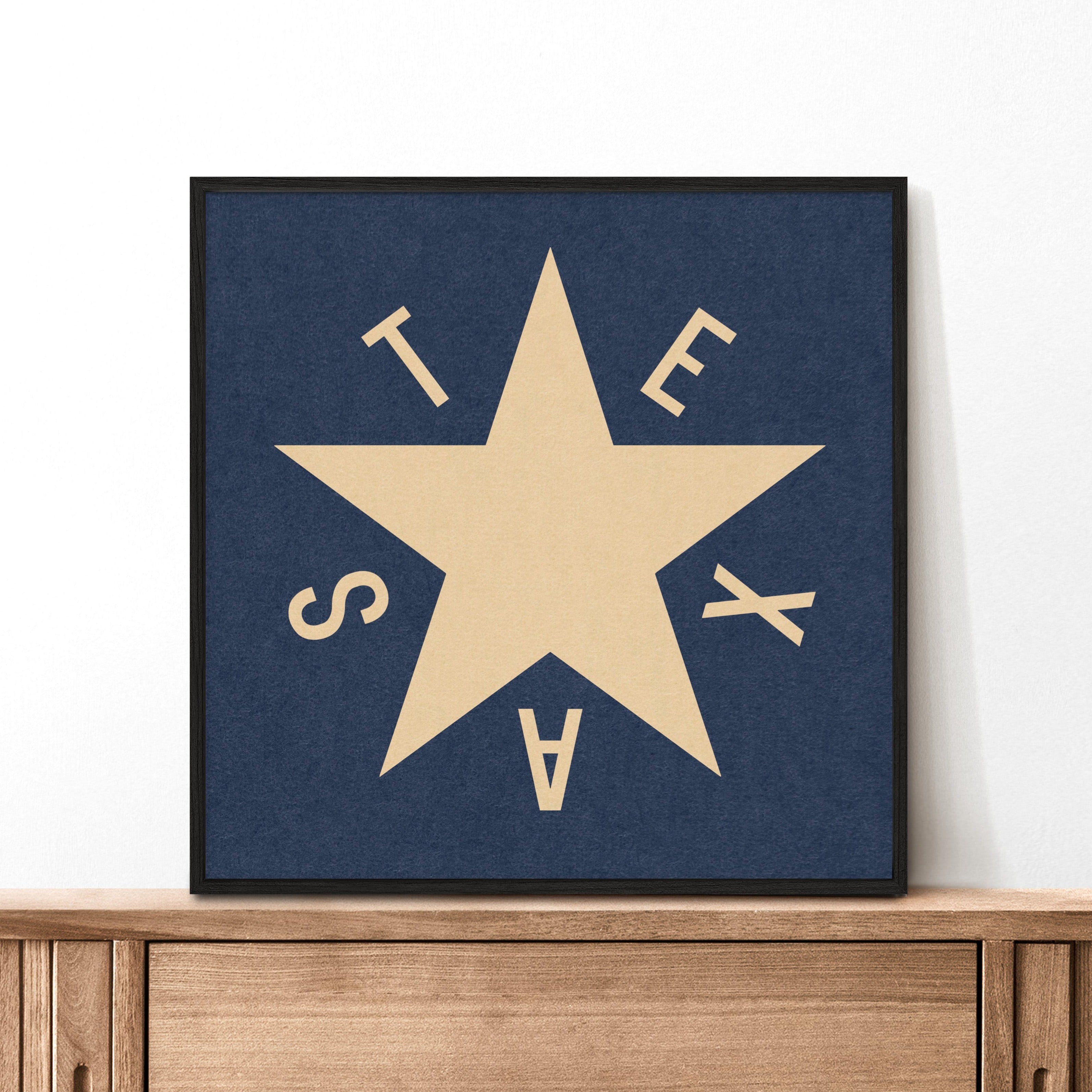 Dezavala Star Texas Flag Art Print Poster - Tejas Country Club