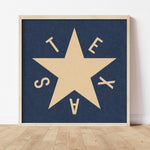 Dezavala Star Texas Flag Art Print Poster - Tejas Country Club