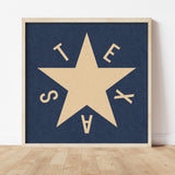 Dezavala Star Texas Flag Art Print Poster - Tejas Country Club