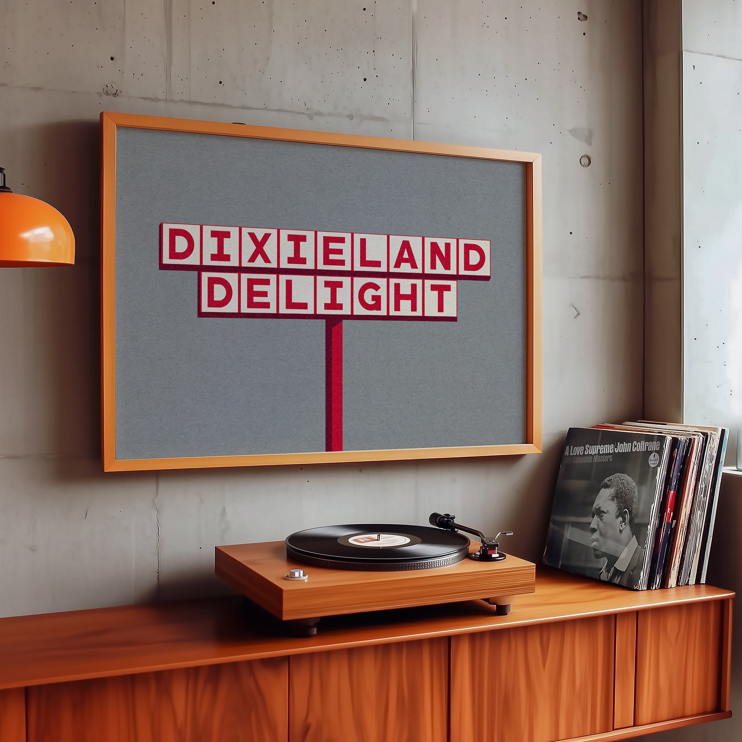 Dixieland Delight Highway Sign Art Print Crimson - Tejas Country Club