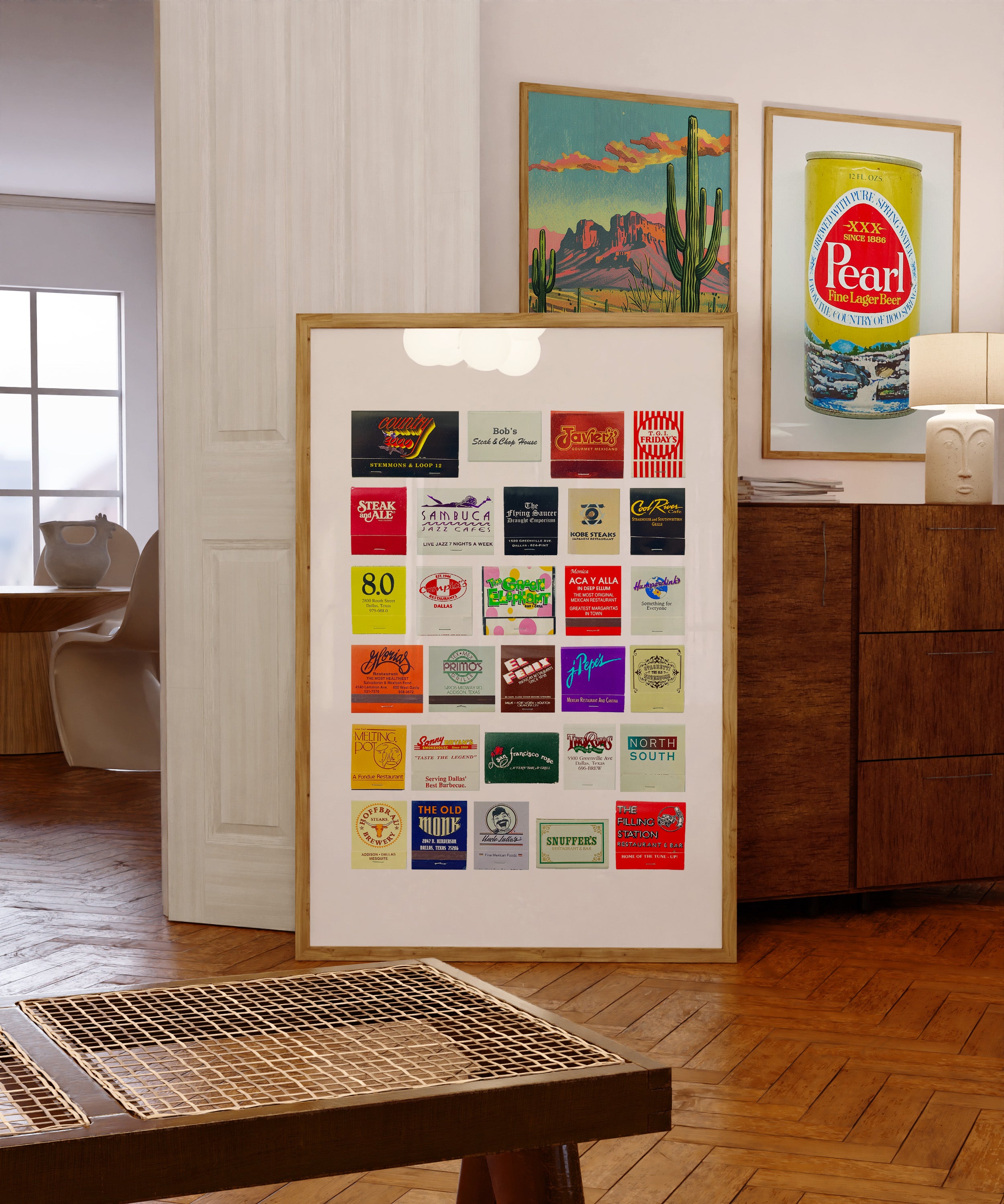 Dallas Texas Matchbook Collage Art Poster - Tejas Country Club