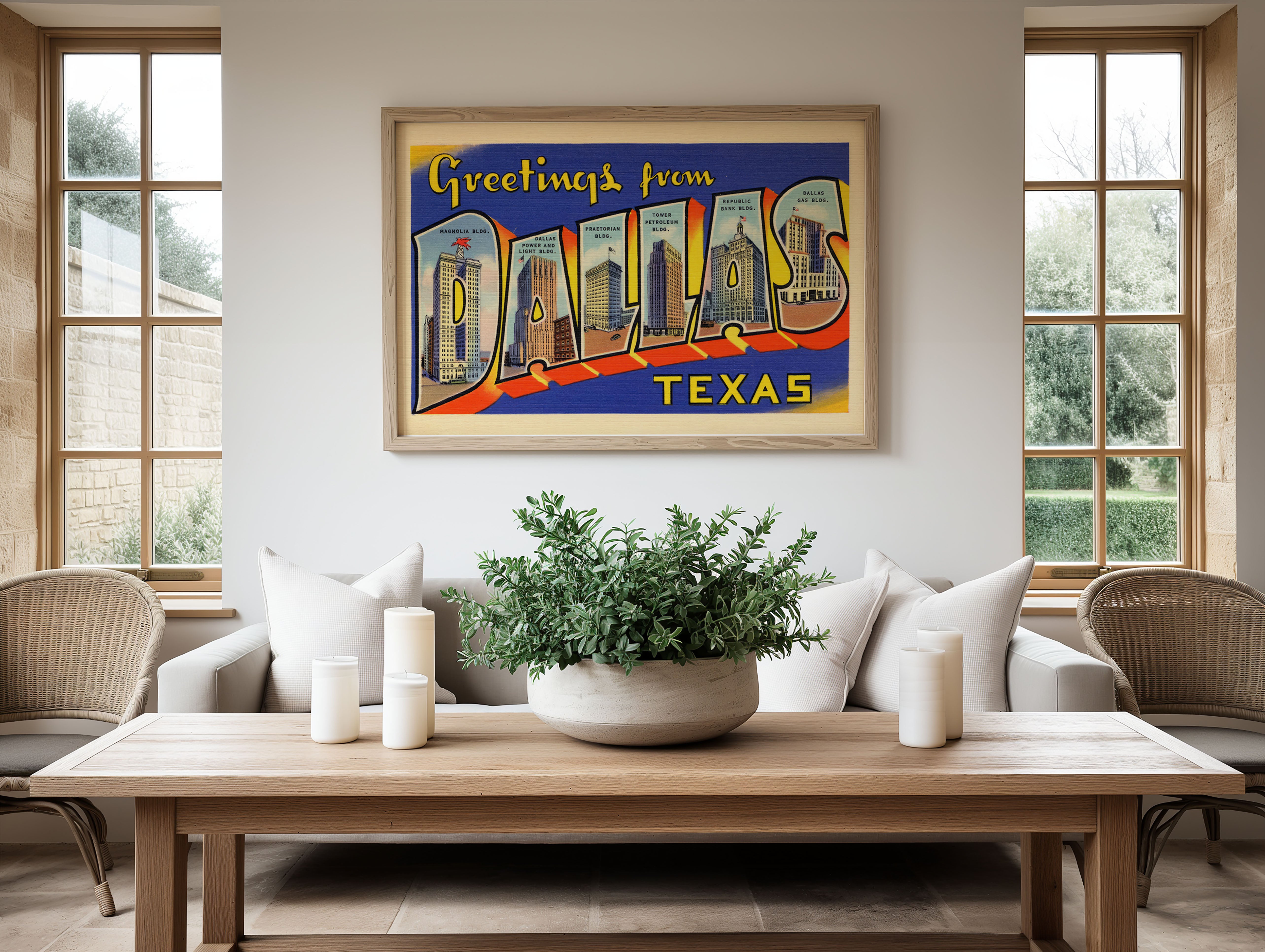 Greetings From Dallas Texas Vintage Postcard Print - Tejas Country Club