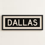 Framed Dallas Bus Scroll Sign - Tejas Country Club