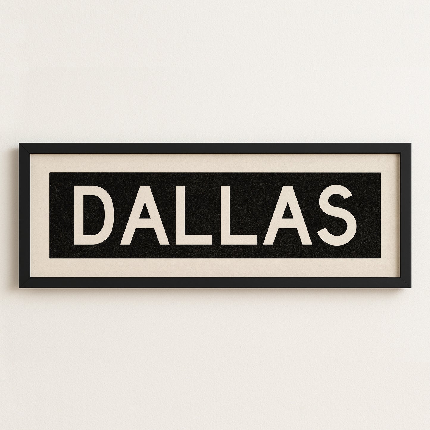 Framed Dallas Bus Scroll Sign