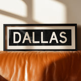 Framed Dallas Bus Scroll Sign - Tejas Country Club