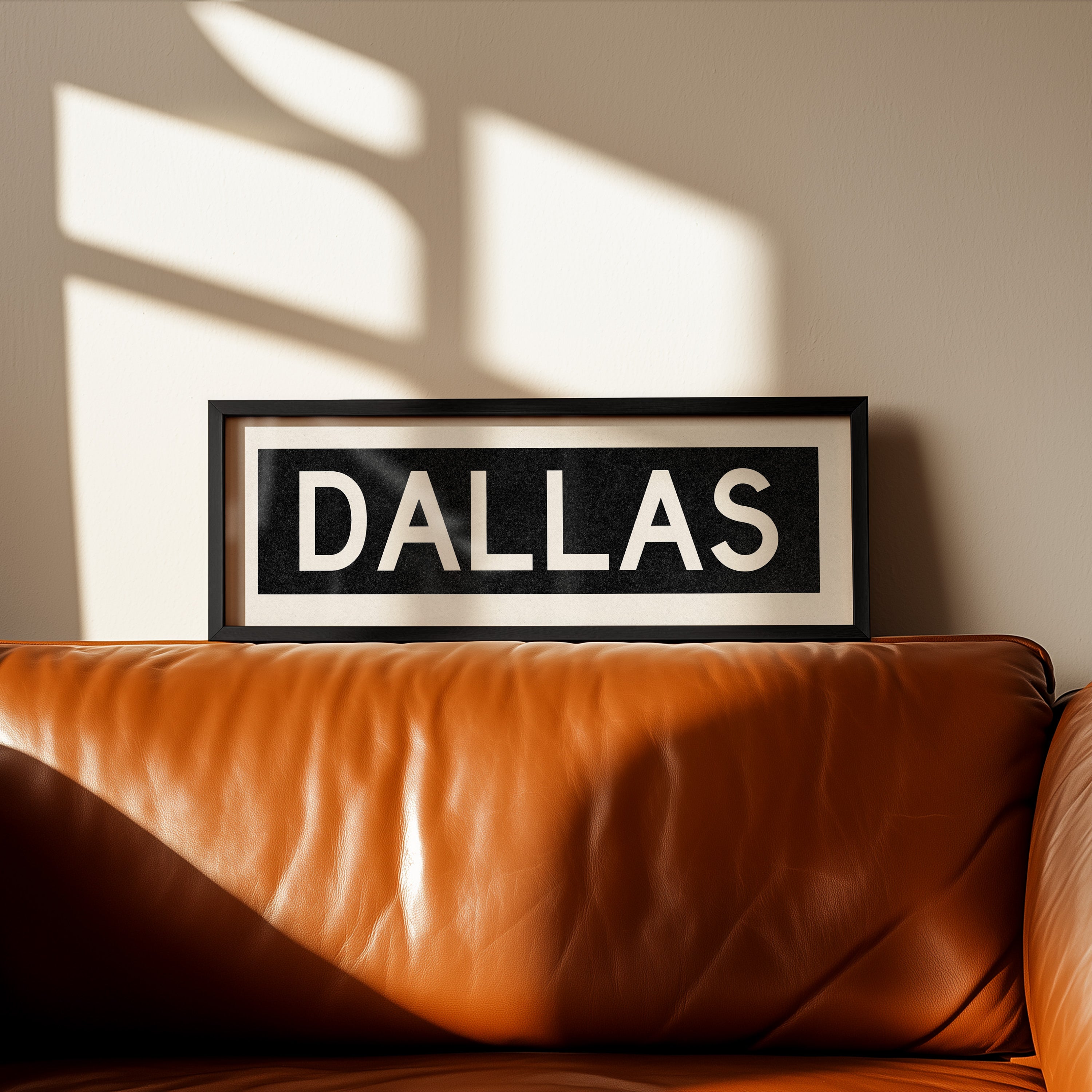 Framed Dallas Bus Scroll Sign - Tejas Country Club