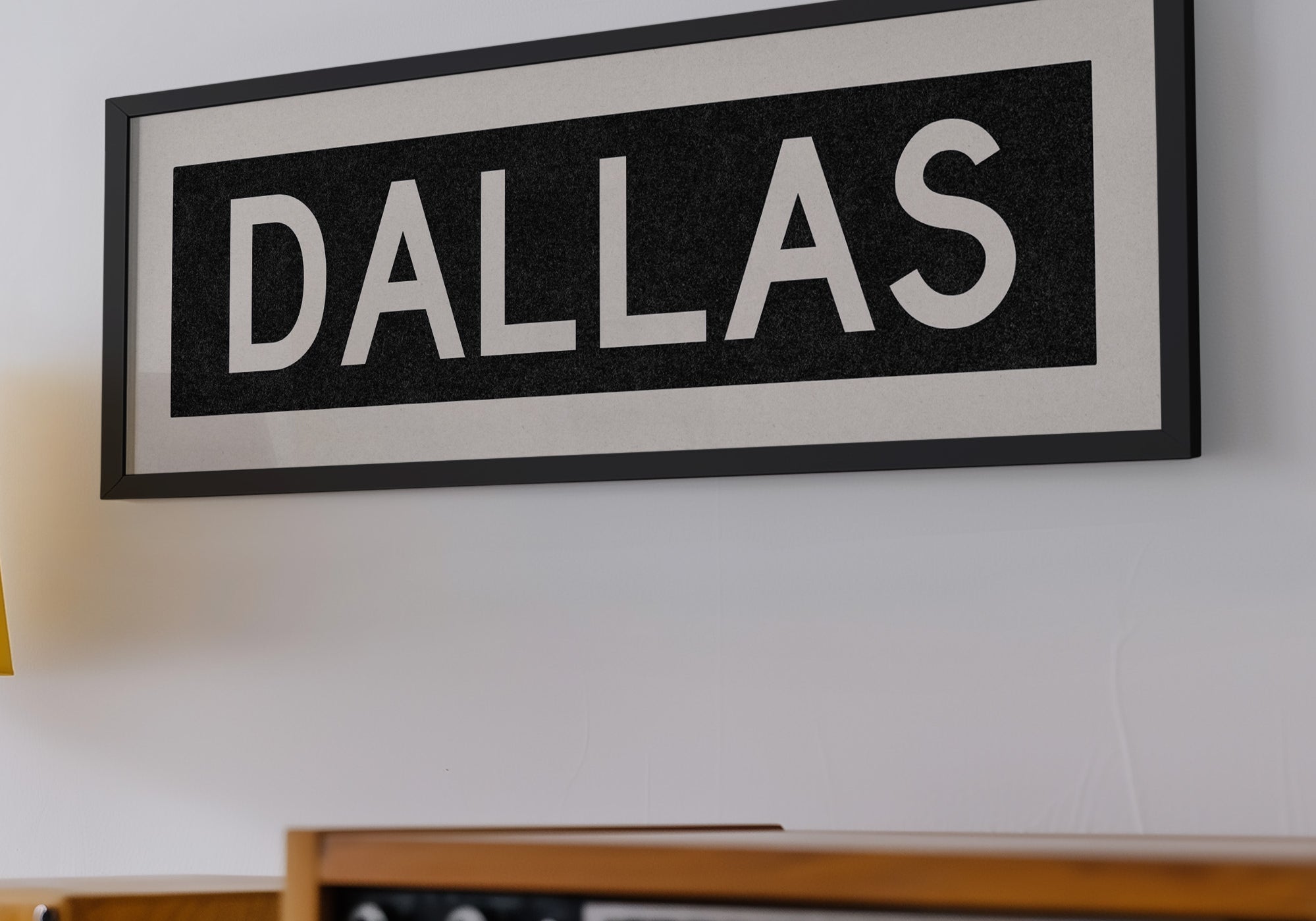 Framed Dallas Bus Scroll Sign - Tejas Country Club