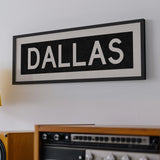 Framed Dallas Bus Scroll Sign - Tejas Country Club