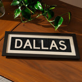 Framed Dallas Bus Scroll Sign - Tejas Country Club