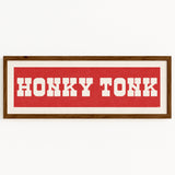 Framed HONKY TONK Sign Red & White Art Print - Tejas Country Club