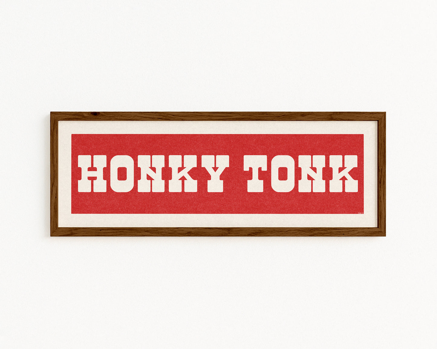 Framed HONKY TONK Sign Red & White Art Print