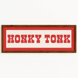 Framed HONKY TONK Sign White & Red Art Print - Tejas Country Club