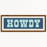 Framed HOWDY Sign Blue & Aqua Art Print - Tejas Country Club