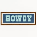 Framed HOWDY Sign Blue & Aqua Art Print - Tejas Country Club