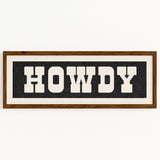 Framed HOWDY Sign Black & White Art Print - Tejas Country Club