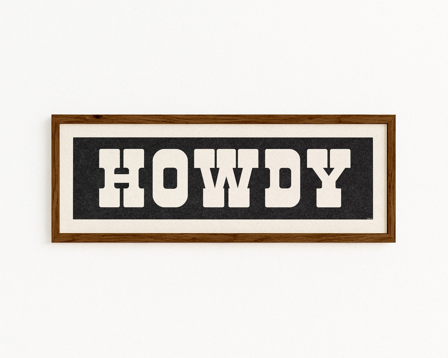 Framed HOWDY Sign Black & White Art Print