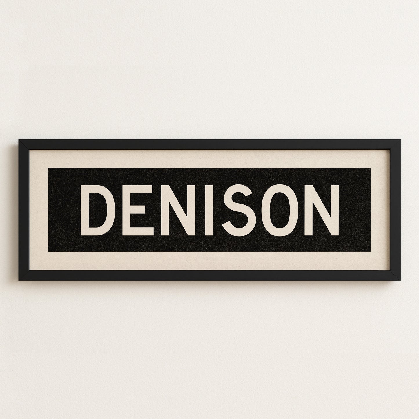Framed Denison Texas Bus Scroll