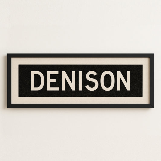 Framed Denison Texas Bus Scroll