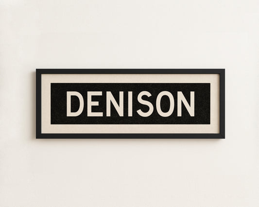 Framed Denison Texas Bus Scroll
