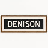 Framed Denison Texas Bus Scroll