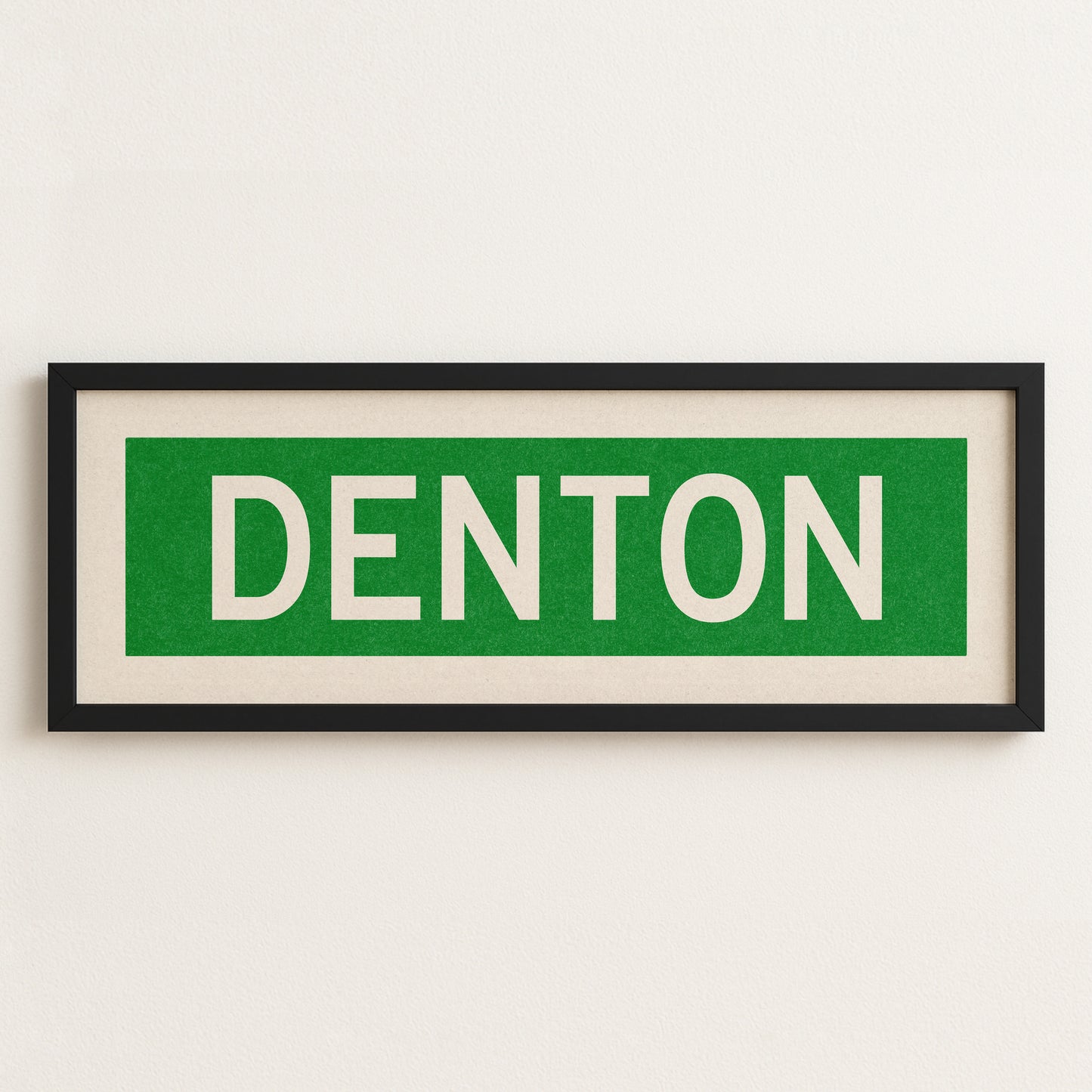 Framed Denton Green and White Bus Scroll - Tejas Country Club
