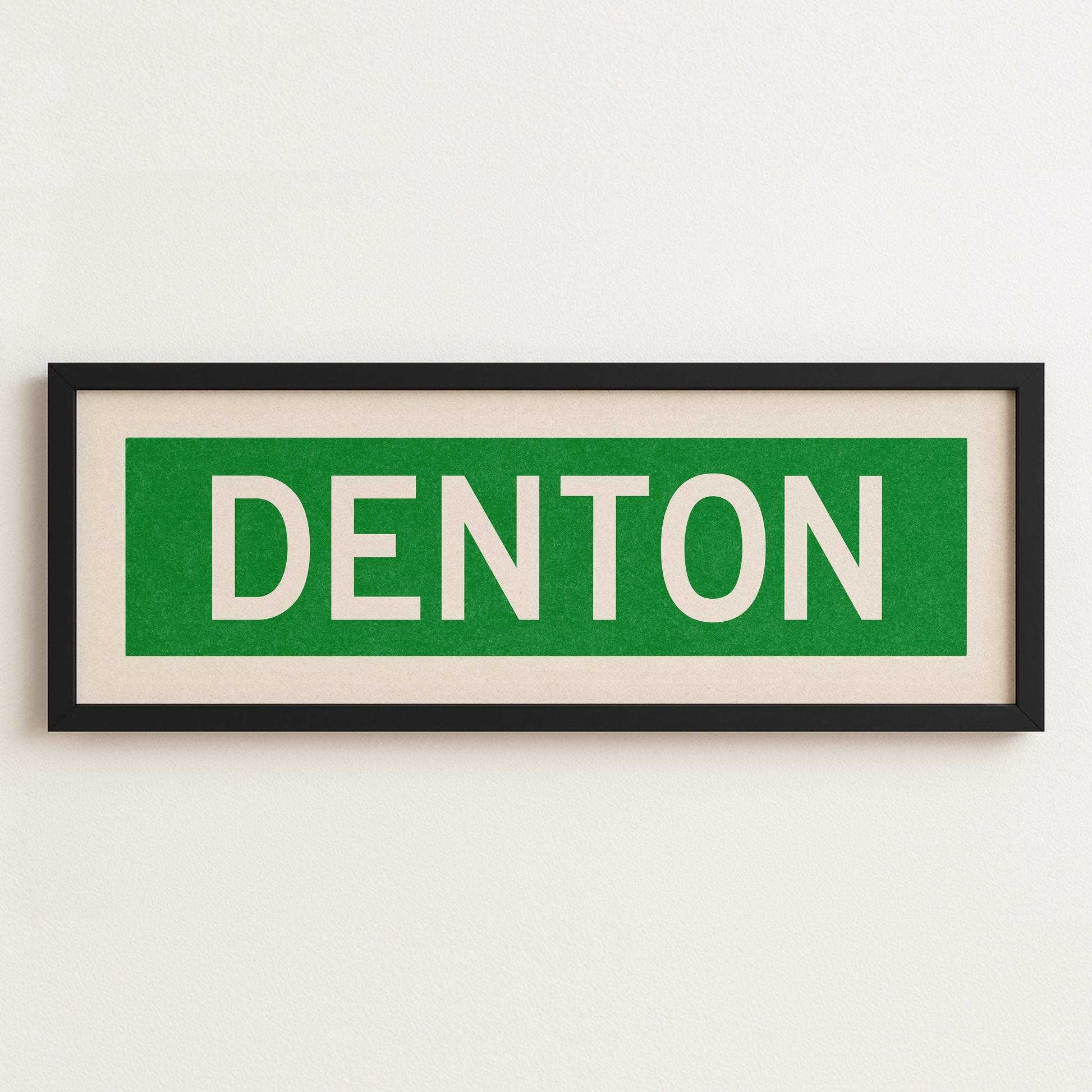 Framed Denton Green and White Bus Scroll - Tejas Country Club