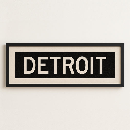 Framed Detroit Michigan Bus Scroll