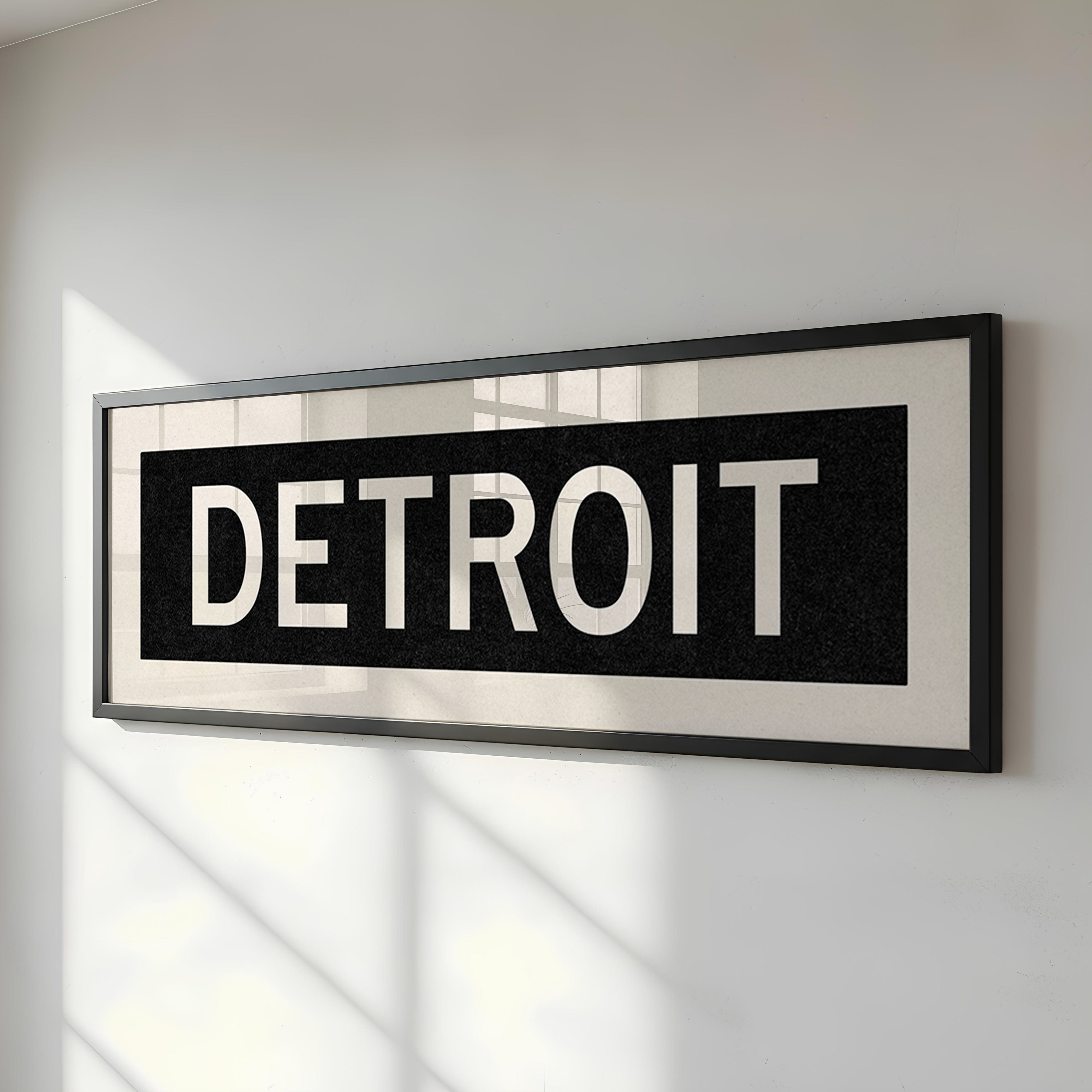 Framed Detroit Michigan Bus Scroll - Tejas Country Club
