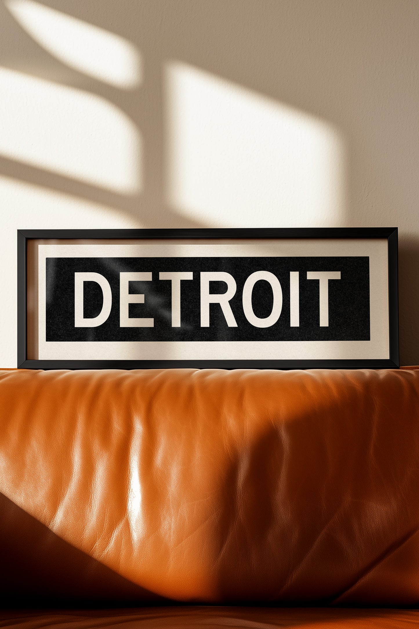 Framed Detroit Michigan Bus Scroll