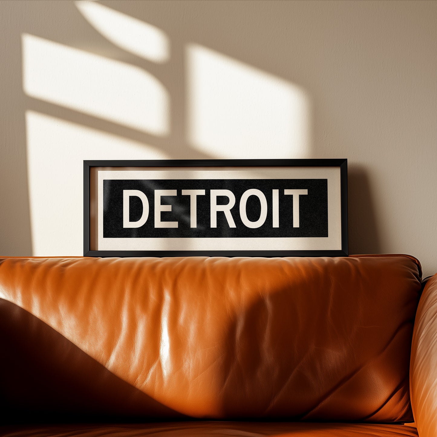 Framed Detroit Michigan Bus Scroll