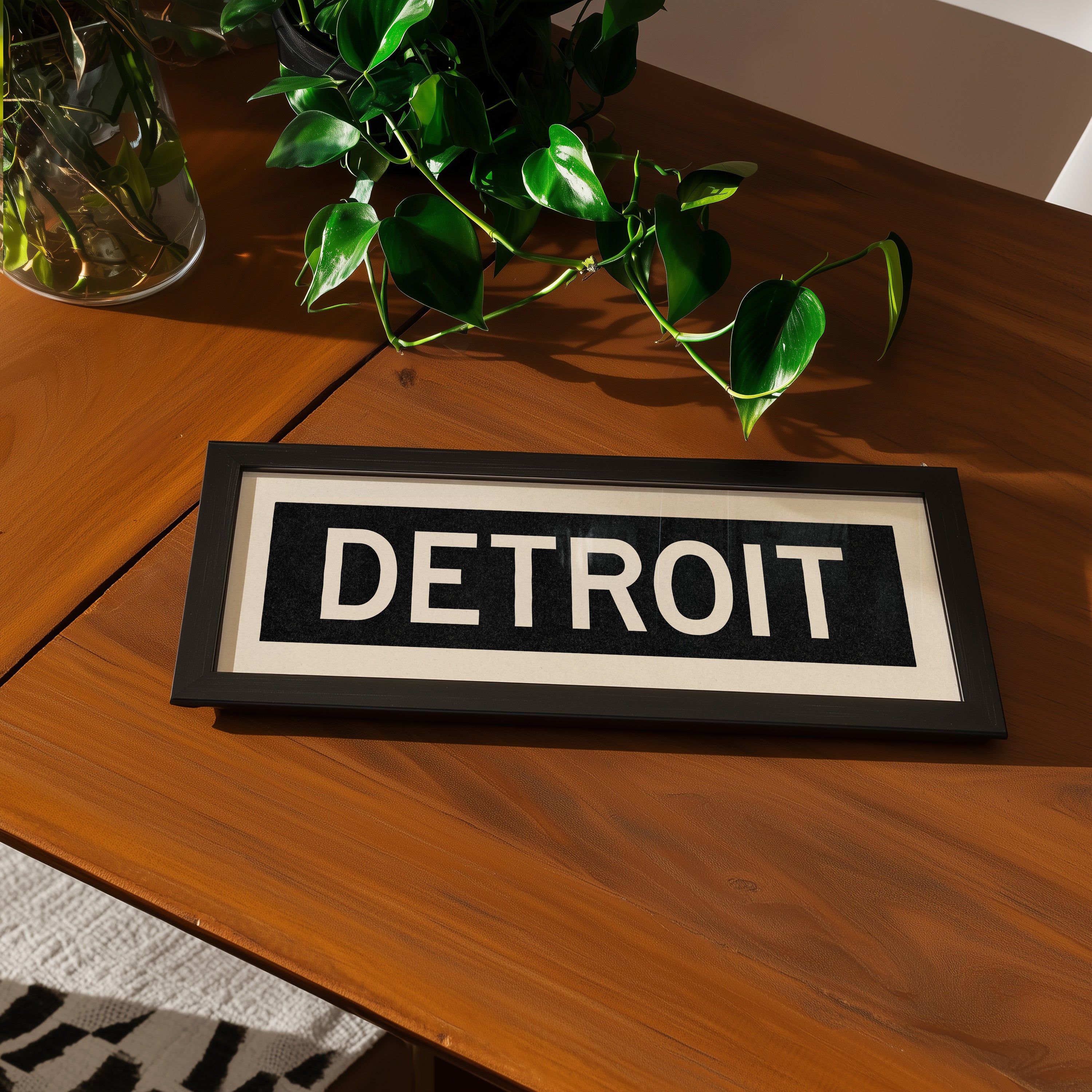 Framed Detroit Michigan Bus Scroll - Tejas Country Club