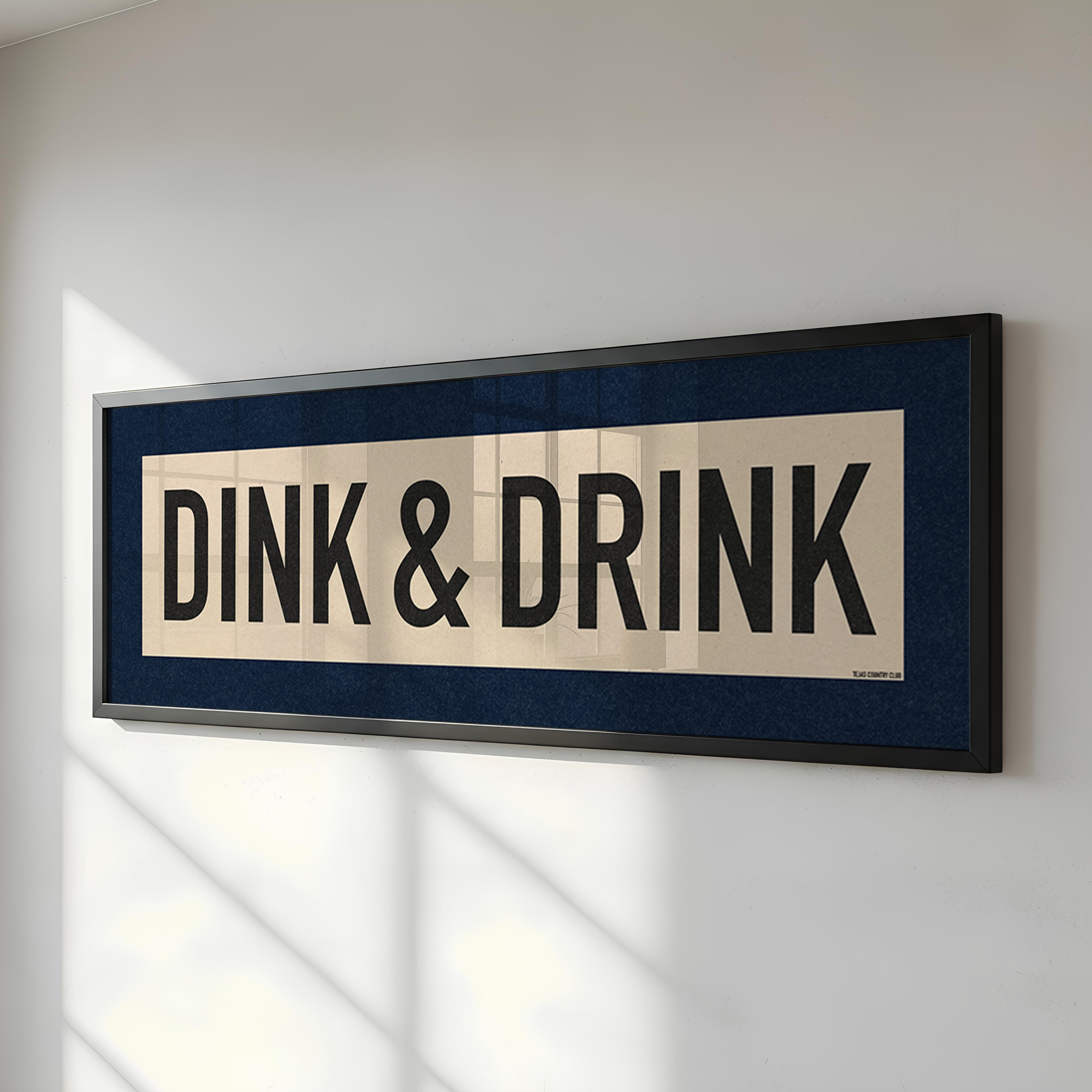 Framed Dink & Drink Pickleball Art Scroll Sign