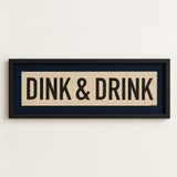 Framed Dink & Drink Pickleball Art Scroll Sign