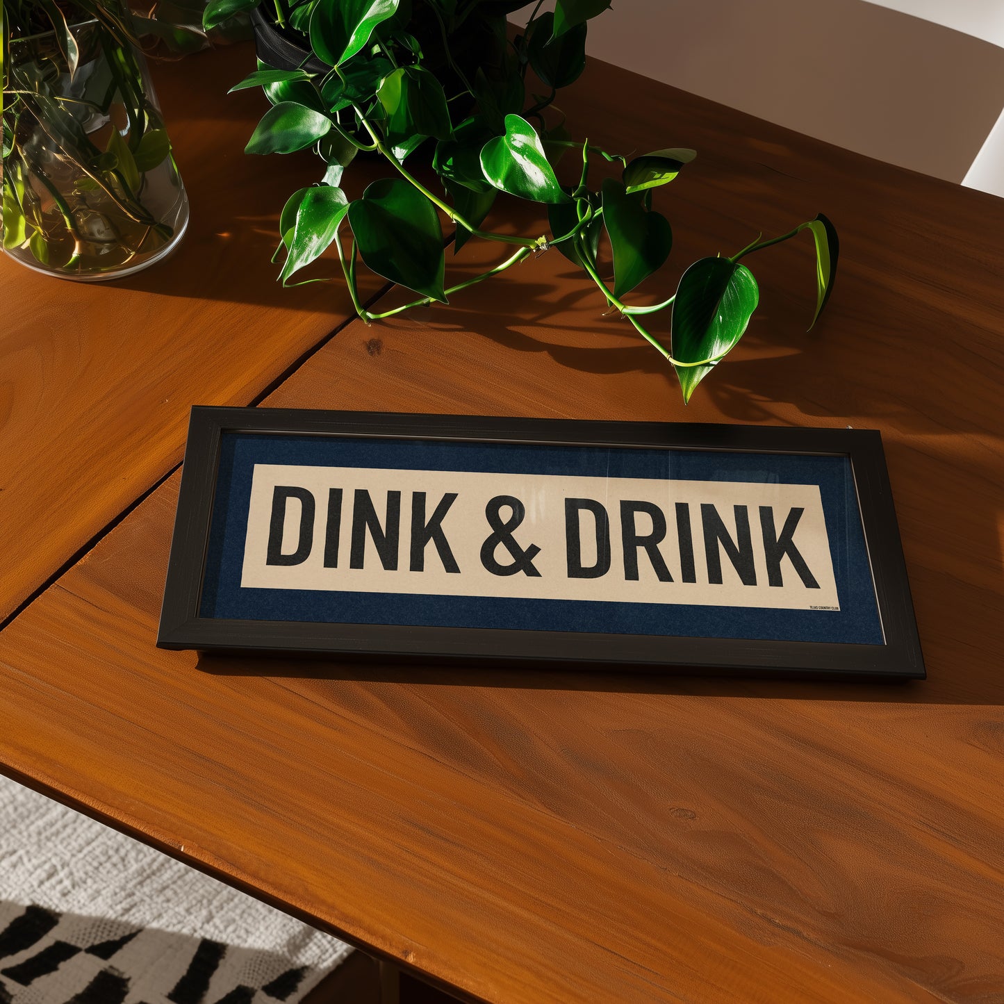 Framed Dink & Drink Pickleball Art Scroll Sign