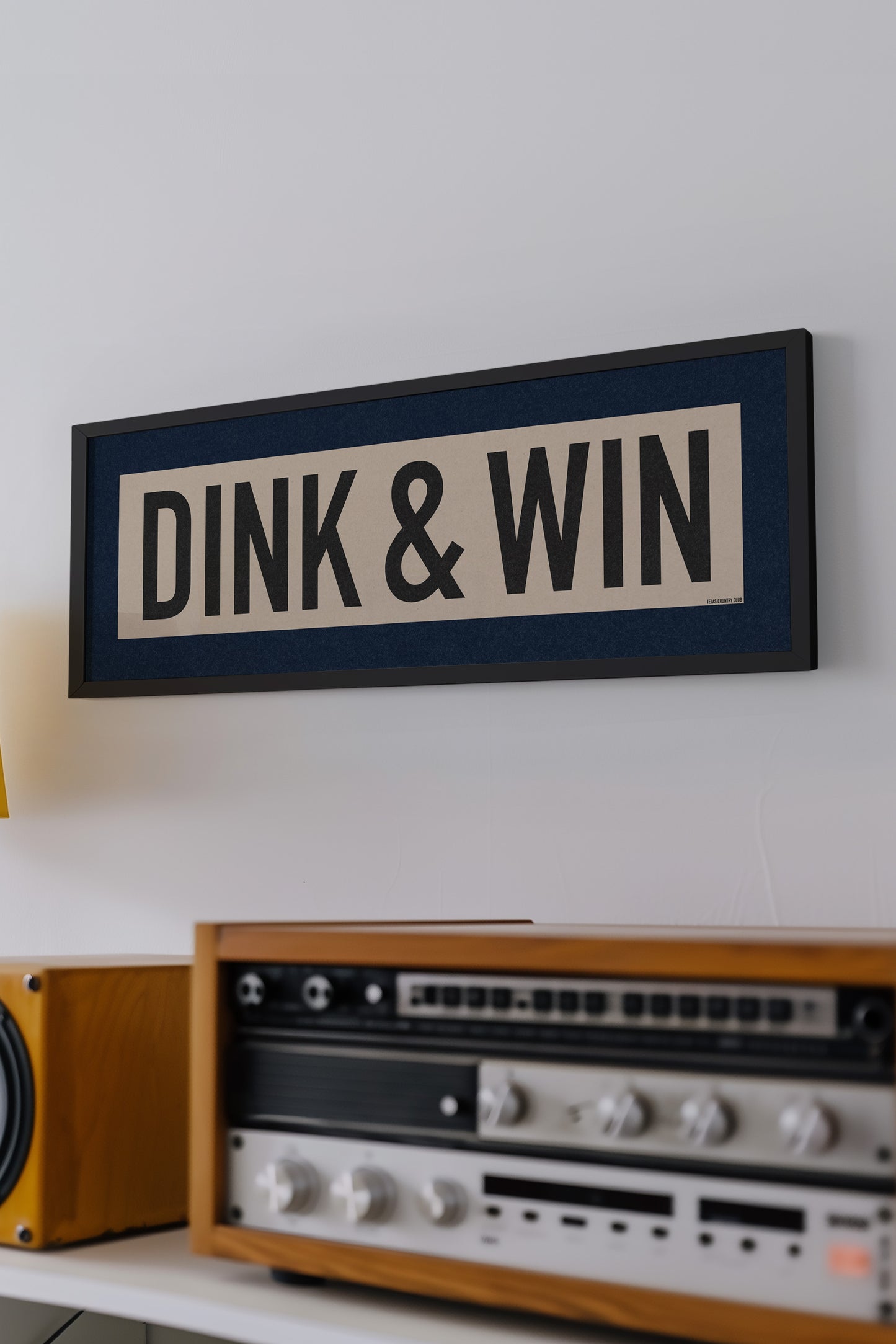 Framed Dink & Win Pickleball Art Scroll Sign