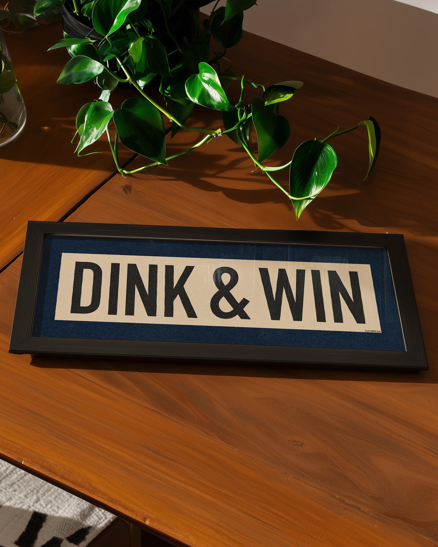Framed Dink & Win Pickleball Art Scroll Sign
