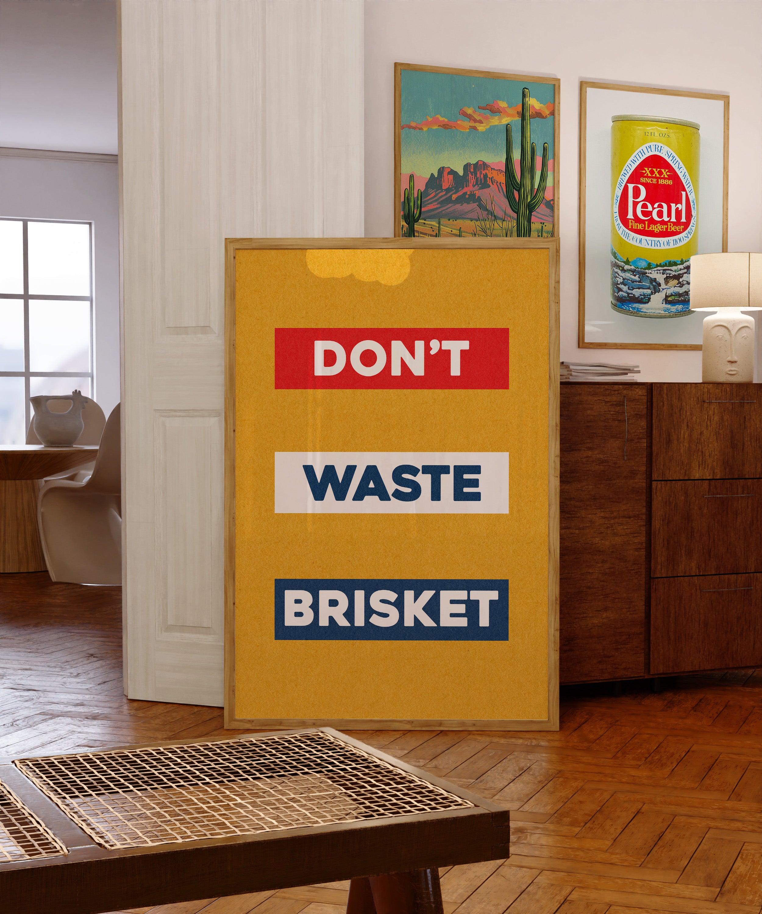 Don't Waste Brisket Art Poster Print - Tejas Country Club