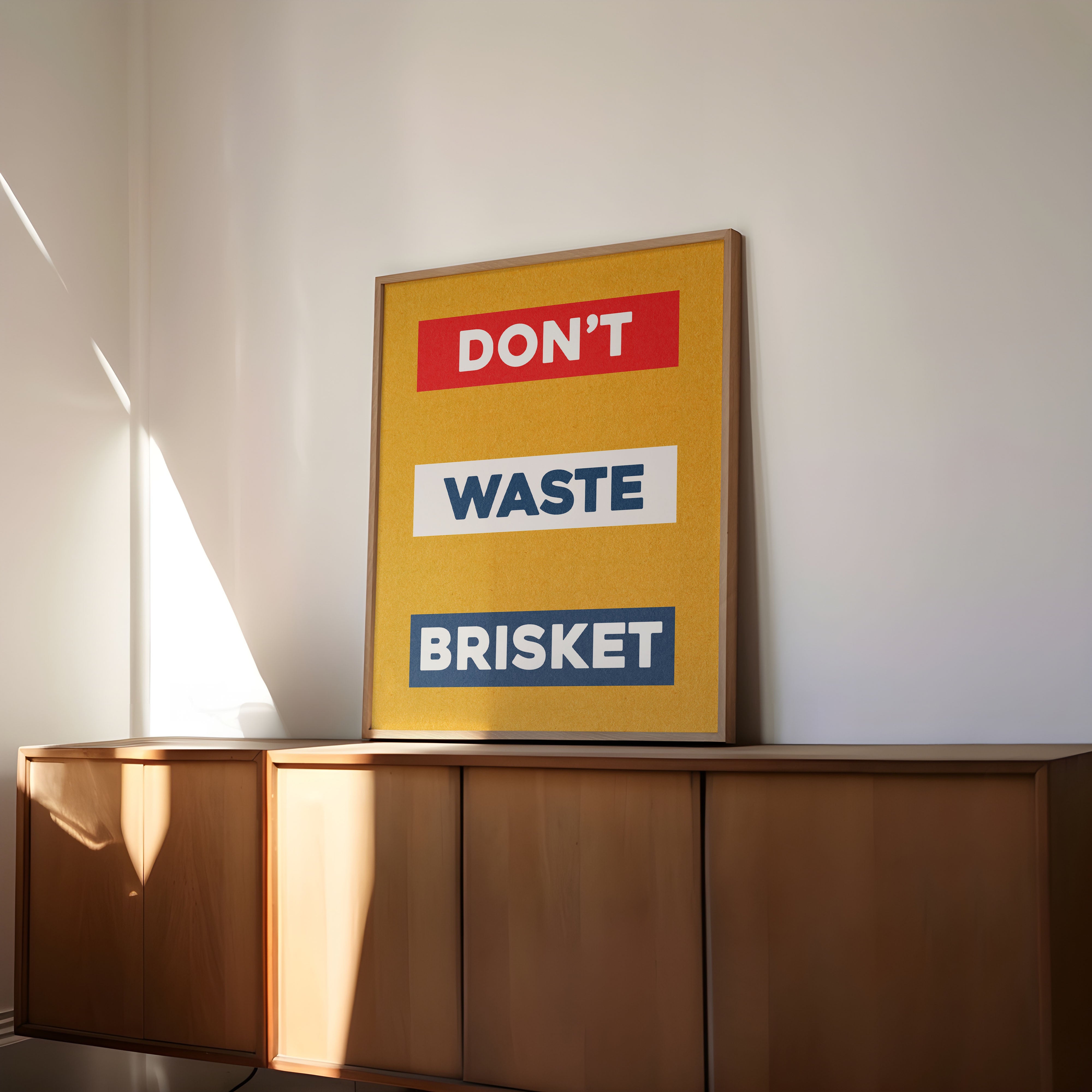 Don't Waste Brisket Art Poster Print - Tejas Country Club