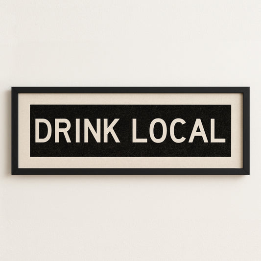 Framed Drink Local Bus Scroll Sign - Tejas Country Club