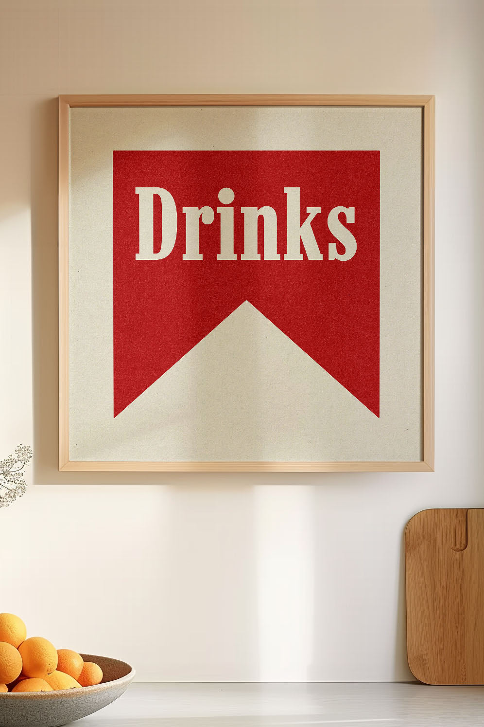 Bar Drinks Banner Tab Typography Square Art Print