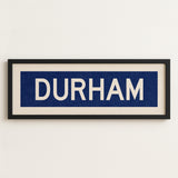 Framed Durham Blue Bus Scroll - Tejas Country Club