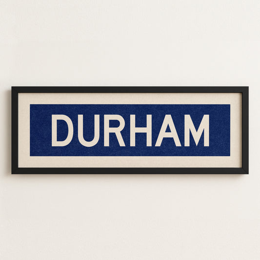 Framed Durham Blue Bus Scroll - Tejas Country Club
