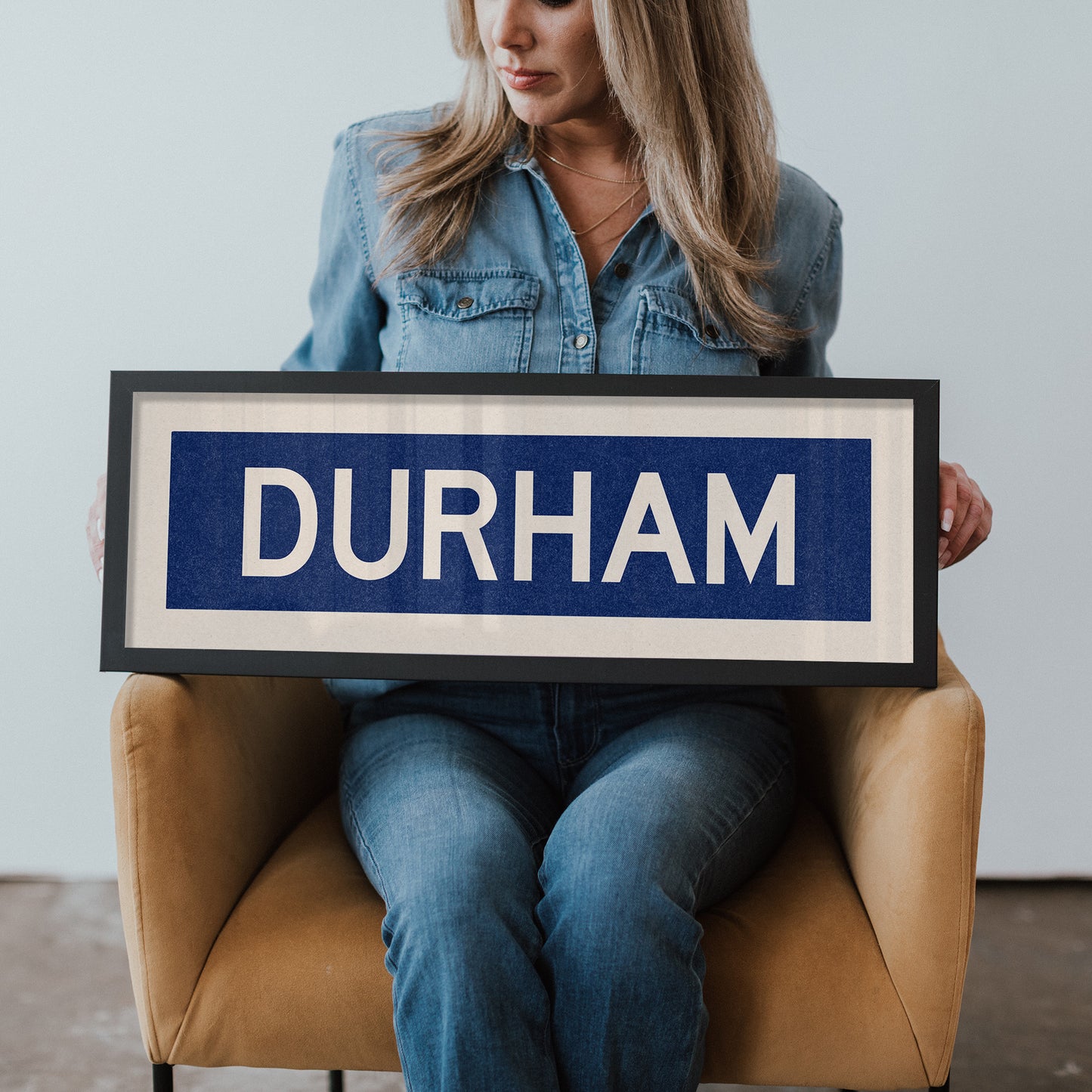 Framed Durham Blue Bus Scroll - Tejas Country Club