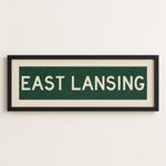 Framed East Lansing Green Bus Scroll - Tejas Country Club