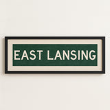 Framed East Lansing Green Bus Scroll - Tejas Country Club